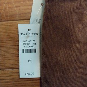 NWT Womens Talbots Simply Flattering 5 Pocket Brown Size 12 Pant